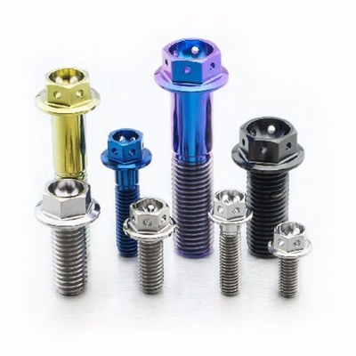 Titanium Fasteners M6 M8 M10 PVD Blue Rainbow Flange Taper Cap Countersunk